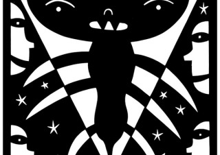 モンスターを主題にした切り絵作品を紹介するジャド・フェア氏の個展「Spooky」