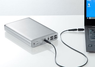 サンワ、11種の変換プラグが付属してノートPCにも給電できるモバイルバッテリーを発売