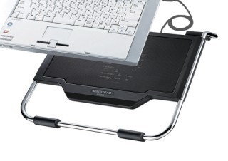 青く光る大型ファン搭載 ノートPC用クーラーパッド