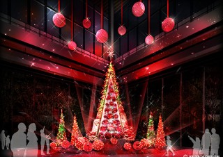 丸ビルや新丸ビルなど丸の内エリアの各所で花をテーマとしたクリスマス演出がスタート