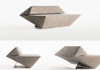 TIME & STYLE、隈研吾デザインの三角・座布団・布を使った家具コレクションを発売