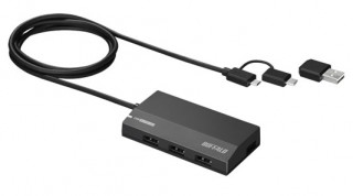 バッファロー、microBとType-Cにも対応した4ポートUSBハブを発売