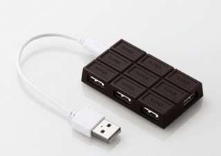 板チョコをイメージした4ポートUSBハブ
