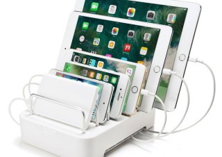 サンワ、タブレットやスマホを6台まで設置できる充電器収納タイプのスタンドを発売