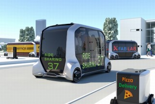 トヨタ、自動運転EV車がそれぞれピザ屋やショップになって街を走る構想を発表