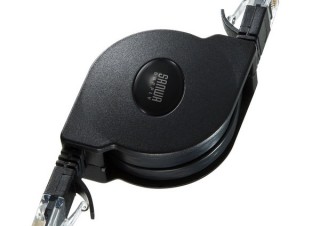 サンワ、自動巻き取り式のLANケーブル「KB-MK18BK」を発売