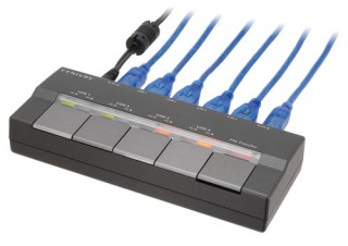 2台のPC間でデータ転送が可能 4ポートUSBハブ