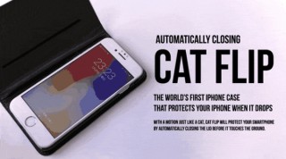 猫からヒント！落下時にカバーが身をひるがえしてフタをするiPhoneケース「Cat Flip」