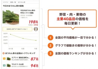 「トクバイ」が野菜の最安値が分かる救世主ツールを発表。本日の白菜平均価格は520円だが、最安値はなんと28円！
