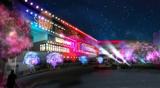 グランエミオ所沢の開業記念でプロジェクションマッピングを活用した野外ミュージカルが開催