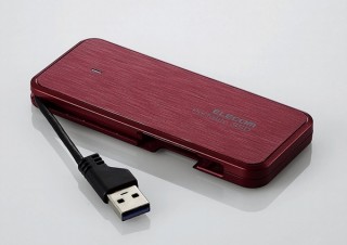 エレコム、HDDより4倍速い薄型軽量の「ケーブル一体型ポータブルSSD」発売
