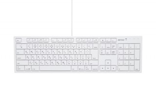 Mac特有のキーを搭載 Mac用キーボード「BSKBM01WH」