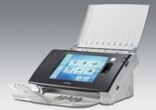キヤノンMJ、8.4型タッチパネル搭載で指紋認証のスキャナ「ScanFront 300P」