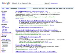 米Google、地域による絞り込み検索機能「Nearby」を追加