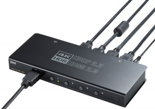 サンワサプライ、4K対応で入力4ポートを搭載したHDMI切替器「SW-HDR41H」を発売