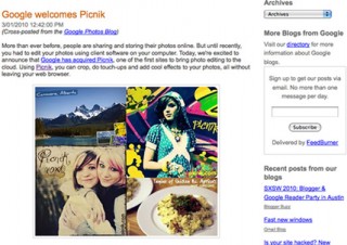 米Google、オンライン写真編集サービスのPicnikを買収