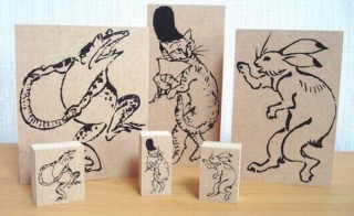 鳥獣戯画モチーフの大スタンプがクラファンに登場、Tシャツなどオリジナルグッズ作りに