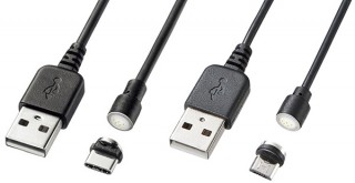 サンワサプライ、マグネット着脱式でスムーズに接続できる2種類のUSBケーブルを発売