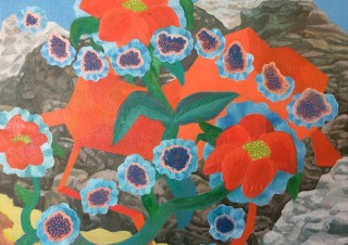 空想と現実の世界を表現した物語風の油画が発表される鹿島幸恵氏の個展「隣にひそむ物語」