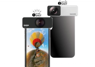 iPhoneの前＋後カメラを使って360度映像を撮影する特殊レンズ「KRAVAS 360°VIEW」