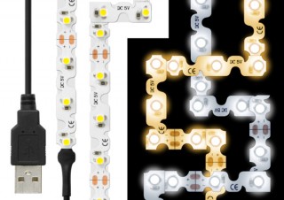 曲がる・切れる・貼れる！テープ型LED照明「LEDテープライト 曲がる 貼レルヤ USB」発売