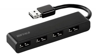 バッファロー、どっちもUSBポート＆どっちもUSBコネクタ採用のUSBハブ「BSH4U310D2BK」