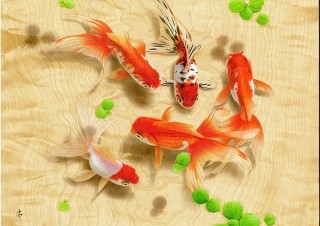 天然銘木とアートを融合させた“木彩画”の作品を鑑賞できる佐藤忠雄氏の個展「木の景色に魅せられて」