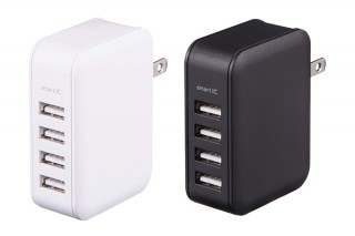 グリーンハウス、4ポート合計4.8A出力で複数のスマホを同時に接続できるUSB-AC充電器を発売