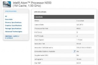 インテル、ネットブック向けデュアルコアCPU「Atom N550」出荷開始