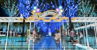 ブルーの森や光と音の演出が盛り込まれたMagic Boxを楽しめる「けやきひろばイルミネーション」