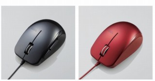 エレコム、手に馴染んで疲れにくい設計の「BlueLED有線マウス」発売