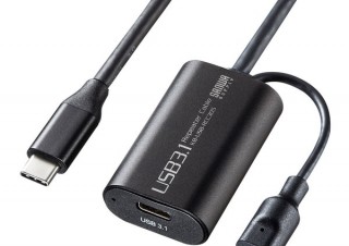 サンワサプライ、USB 3.1信号を5m延長できるType-Cリピーターケーブルを発売