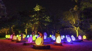 インタラクティブな光のアート空間を楽しめる「チームラボ 広島城 光の祭」