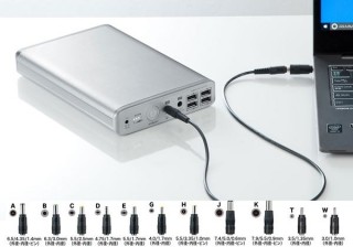 ノートパソコンの外付けバッテリーとして使える、USB出力ポート付き大容量バッテリー「BTL-RDC12N」