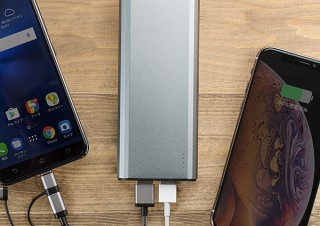 サンワサプライ、3in1ケーブル付きアルミ筐体の10,000mAhモバイルバッテリー発売