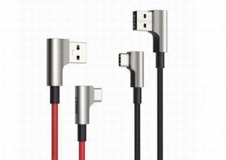 スマホでのゲーム・動画視聴時にケーブルの折り曲げを減少できる「L字型USB Cケーブル」