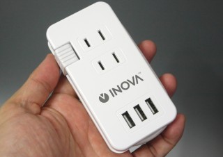 出張や旅行はこれひとつでOK、ケーブルも巻き取れるコンセント3基＋USB3基のモバイルタップ