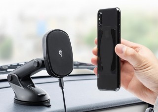 サンワサプライ、マグネット内蔵のQi対応車載ホルダーを発売