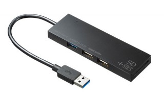 サンワサプライ、SD/microSDカードリーダー機能を備えたUSBハブ「USB-3HC316」を発売