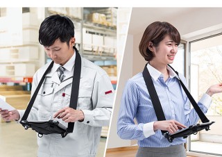 サンワサプライ、肩かけで手ぶら使用を可能にするタブレットケースを発売