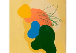 青・緑・オレンジの3色を基調とした作品を展示販売する山瀬まゆみ氏の展覧会「colours」