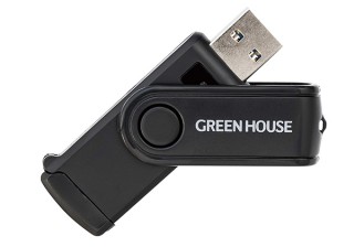 グリーンハウス、回転式キャップを採用したUSBメモリのような見た目のカードリーダーを発売