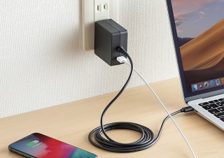 サンワサプライ、PD出力対応のType-Cケーブル一体型ACアダプタを発売