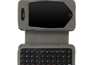 サンコー、Bluetoothミニキーボードを内蔵したiPhone4用革ケース