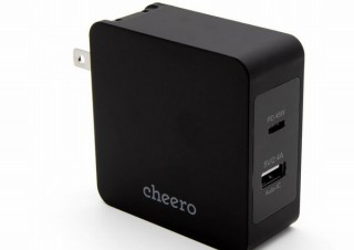 cheero、高出力ポートに改良したUSBアダプタ「2 port PD Charger」発売