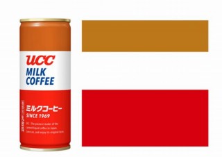 UCCミルクコーヒーの『茶色・白色・赤色』の組み合わせ、色彩のみからなる商標として登録