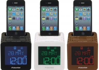 プリンストン、iPhone/iPod用ラジオ・目覚まし時計付きスピーカ「i-BLOQ」