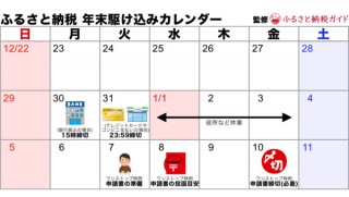 まだ間に合う？ ふるさと納税ガイドが「年末駆け込みカレンダー」を公開