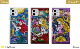 気分華やぐステンドグラス風！アリエルなど「iPhone11専用 ディズニーキャラクター TILEケース」