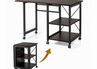 コンパクトなワゴンからデスクや作業台サイズに広げられる「折り畳みデスク」発売